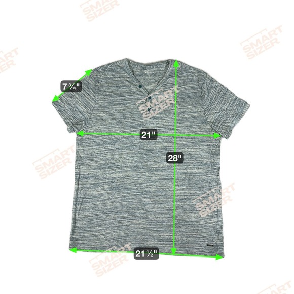 Express Henley Shirt Mens Large Green Gray Logo 100% Cotton‎ Relaxed Fit Casual - Picture 5 of 11